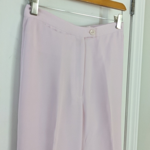 VINTAGE pink lilac flowy wide leg pants trousers size Small @y - Picture 6 of 10